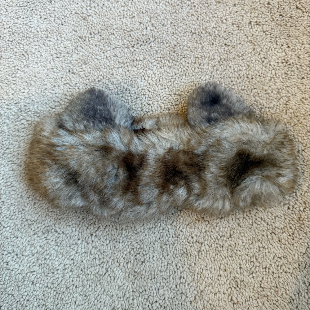 Kirklands Faux Fur Headband in Brown and Cream